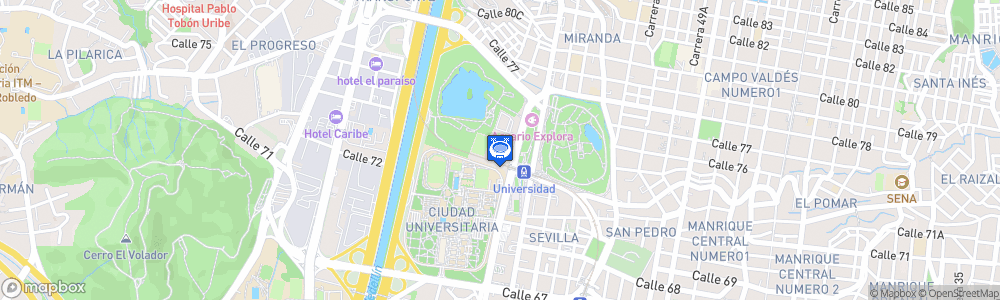 Static Map of Estadio Cincuentenario Arturo Bustamante