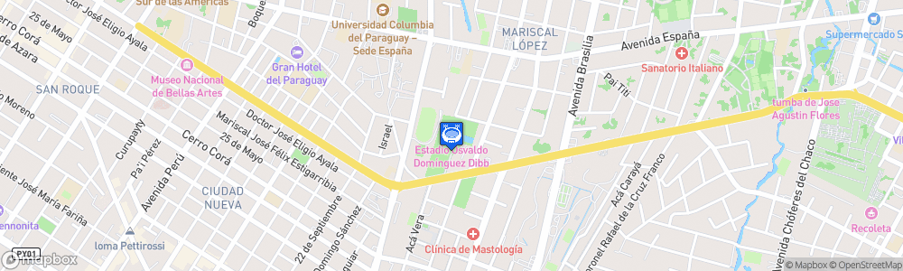Static Map of Estadio UENO Osvaldo Domínguez Dibb