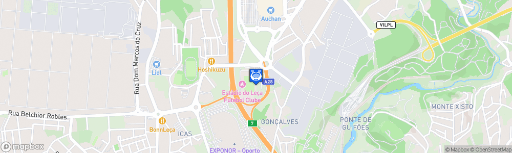 Static Map of Estadio do Leca Futebol Clube