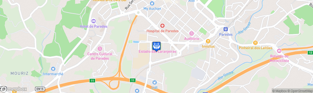 Static Map of Estádio Municipal das Laranjeiras