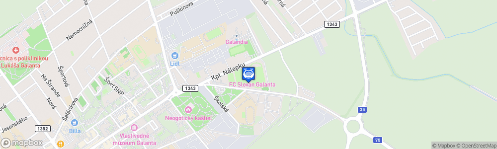 Static Map of Mestsky futbalovy stadion Galanta