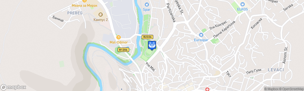 Static Map of City Stadium Shtip