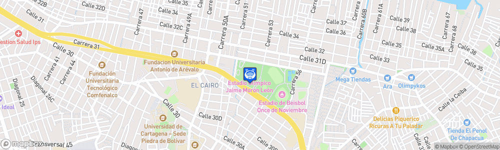Static Map of Estadio Olímpico Jaime Morón León