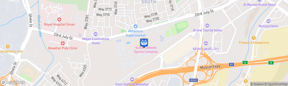 Static Map of Sultan Qaboos Sports Complex