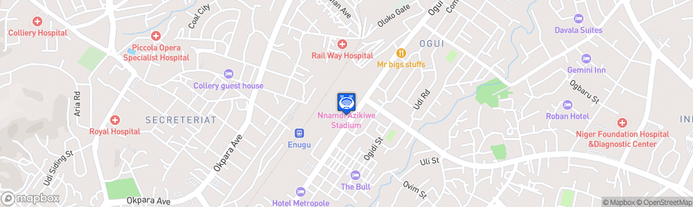 Static Map of Nnamdi Azikiwe Stadium