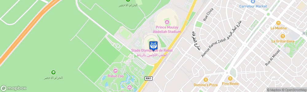 Static Map of Stade olympique de Rabat
