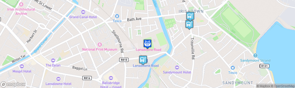 Static Map of Aviva Stadium