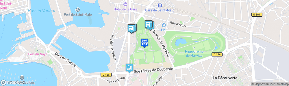 Static Map of Stade Marville - Saint-Malo