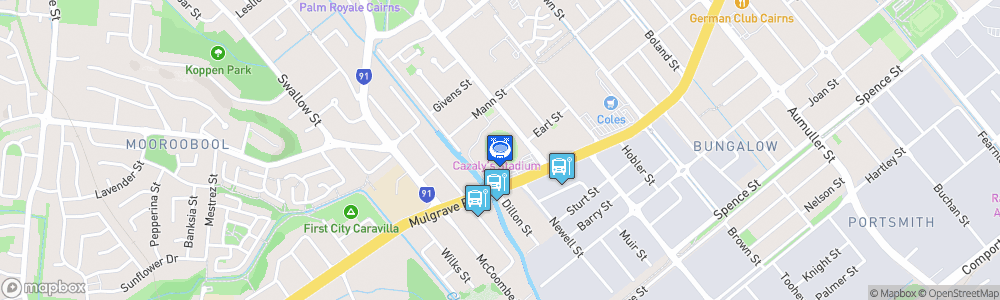 Static Map of Cazaly's Stadium