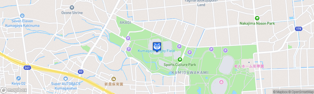 Static Map of Kumagaya Rugby Stadium