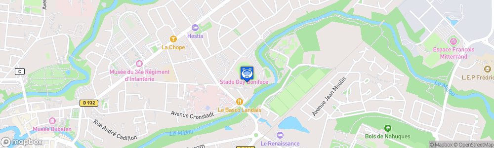Static Map of Stade Guy-Boniface